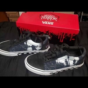 Vans House of Terror Black and White Sneakers